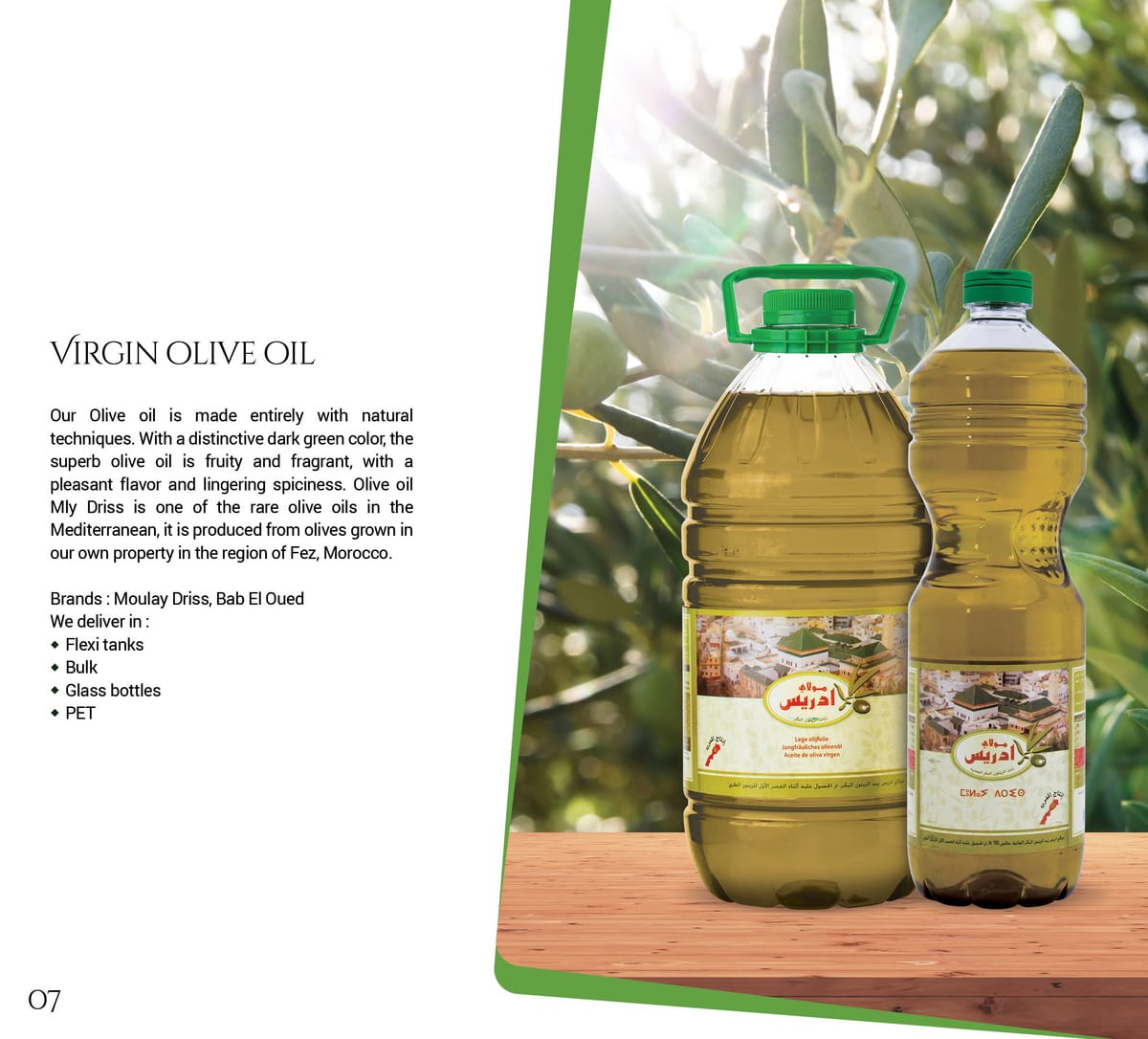 p.7 — Huile d'olive vierge Moulay Driss & Bab El Oued